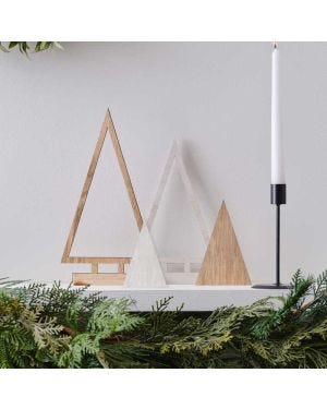Wooden Tree Decorations (4pk)