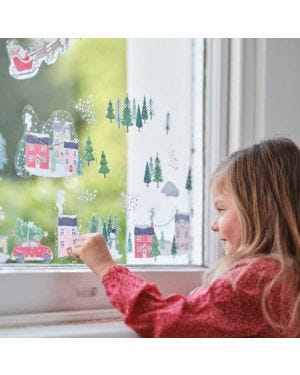 Christmas Scene Window Stickers (2pk)