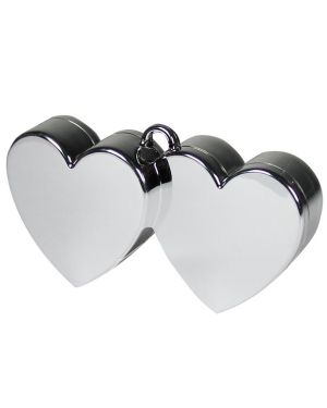 Silver Double Heart Balloon Weight - 135g