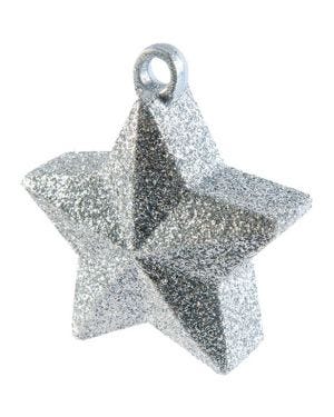 Silver Glitter Star Balloon Weight - 165g