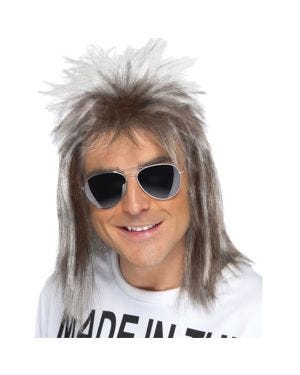 80s Ash Blonde Mullet Wig
