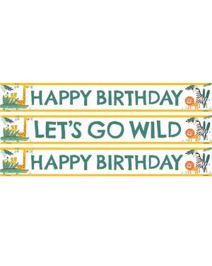 Get Wild Safari Paper Birthday Banners - 1m (3pk)