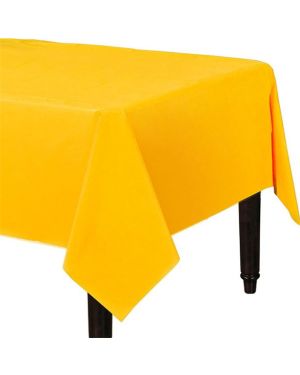 Yellow Plastic Table Cover - 1.4m x 2.8m