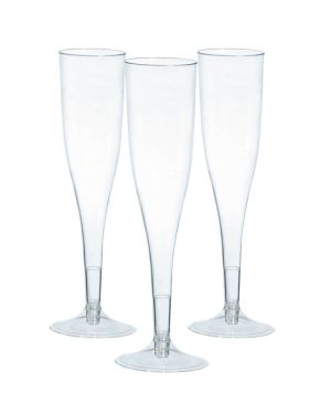 Clear Plastic Champagne Flutes - 162ml (20pk)