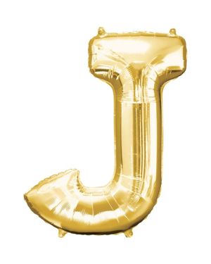 Gold Letter J Balloon - 34&quot; Foil