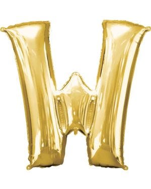 Gold Letter W Balloon - 34&quot; Foil