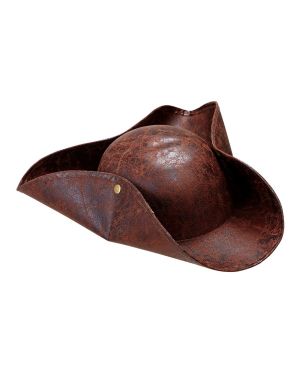 Pirate Tricorn Brown Hat