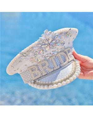 Embellished &#039;Bride&#039; Hat