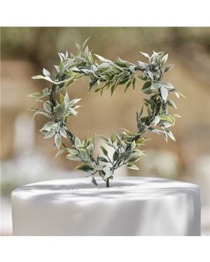 Secret Garden Artificial Rosemary Heart Cake Topper
