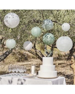 Secret Garden White Paper Hanging Decorations (8pk)
