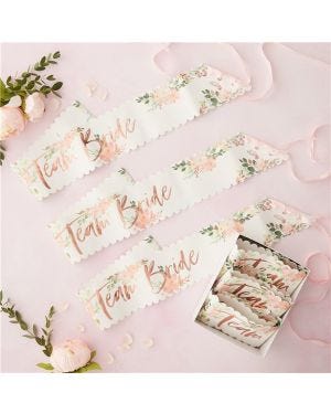 Floral Hen Party Team Bride Sashes (6pk)
