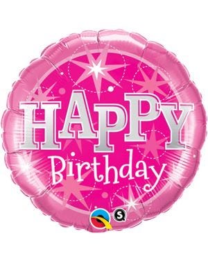 Happy Birthday Pink Sparkle Balloon - 18&quot; Foil