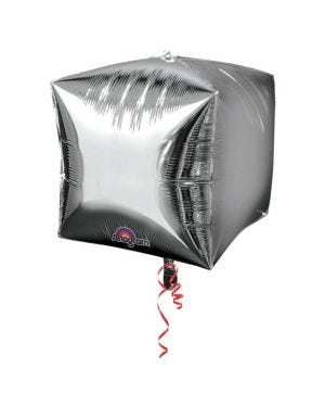 Cubez Silver Cube Shaped Balloon - 15&quot; Foil - Unpackaged (3pk)