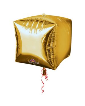 Cubez Gold Cube Shaped Balloon - 15&quot; Foil - Unpackaged (3pk)