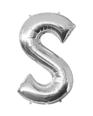 Silver Letter S Balloon - 16&quot; Foil
