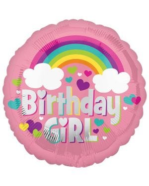 Birthday Girl Rainbow Balloon - 18&quot; Foil