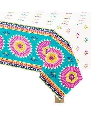 Boho Fiesta Plastic Tablecover - 1.37m x 2.13m