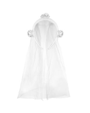 Bride To Be White Flower Veil - 1.5m