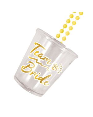 Team Bride Gold Shot Glass Necklace