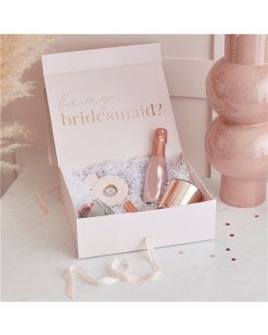 Bridesmaid Rose Gold Foil Proposal Box