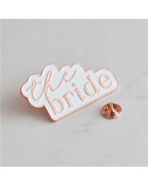 The Bride Rose Gold Enamel Badge