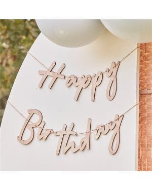 Wooden Happy Birthday Bunting
