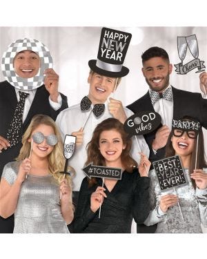 New Year Disco Ball Drop Jumbo Hot Stamp Photo Props (12pk)