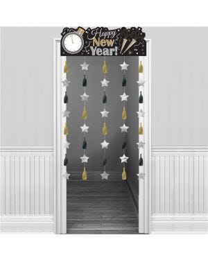 Metallic New Year&#039;s Eve Door Curtain - 1.95m