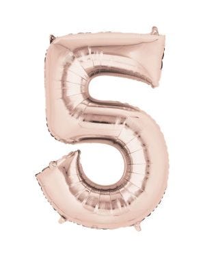 Number 5 Rose Gold Foil Balloon - 34&quot;