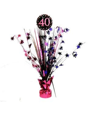 Pink Age 40 Foil Table Centrepiece - 46cm
