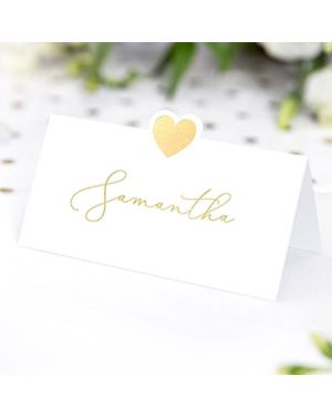 Gold Heart Wedding Place Cards (10pk)