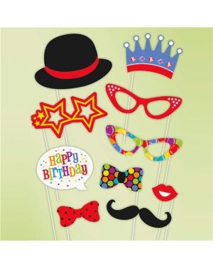 Confetti Birthday Photo Booth props (10pk)