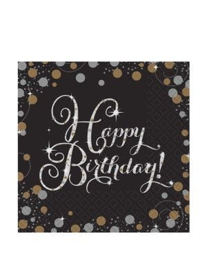 Sparkling Celebration Happy Birthday 2ply Paper Napkins - 33cm (16pk)