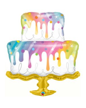 Rainbow Drip Cake Supersize Balloon - 45&quot; Foil