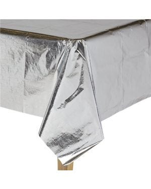 Silver Metallic Paper Table Cover - 1.8m x 1.2m