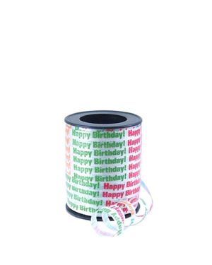 Happy Birthday Curling Balloon Ribbon - 68.5m