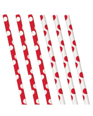 Red Polka Dot Paper Straws (10pk)