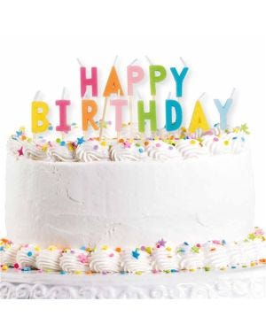 Happy Birthday Colourful Pick Candles