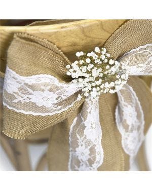 Hessian &amp; Lace Chair Sash - 2.7m