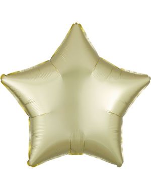 Pastel Yellow Satin Luxe Star Balloon - 18&quot; Foil