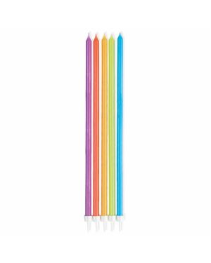 Colourful Assorted Tall Candles - 16cm (10pk)