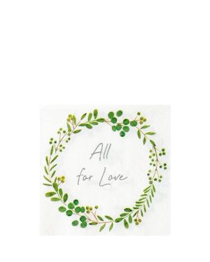 Botanical Wreath Paper Beverage Napkins - 25cm (16pk)