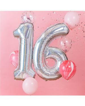 Age 16 Iridescent Balloon Kit (Foil Balloons)