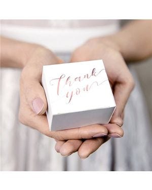 Rose Gold Thank You Favour Boxes (10pk)