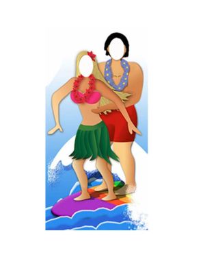 Surfer Couple Stand In Photo Prop - 183cm x 94cm