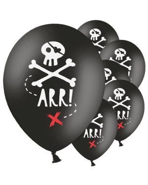 Pirate Skull Balloons - 12&quot; Latex (6pk)