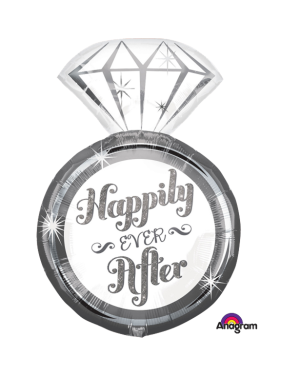 Happily Ever After Ring SuperShape Balloon - 27&quot; Foil