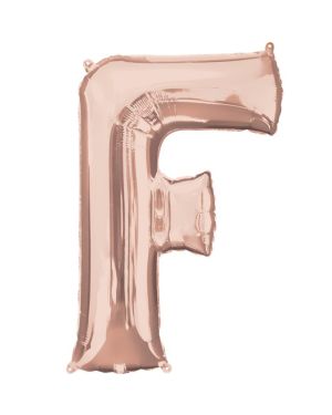 Rose Gold Letter F Air Filled Balloon - 16&quot; Foil