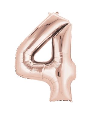 Rose Gold Number 4 Air Filled Balloon - 16&quot; Foil
