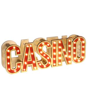 LED Casino Wooden Sign